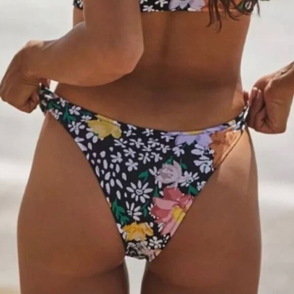 NEW Rhythm. X free people Rio Hi Cut Bikini Bottoms floral, size S